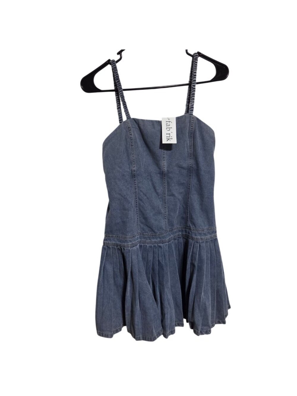 Kathy Denim Pleated Mini Dress Size Small Sundress Fit and Flare Prairie Y2K